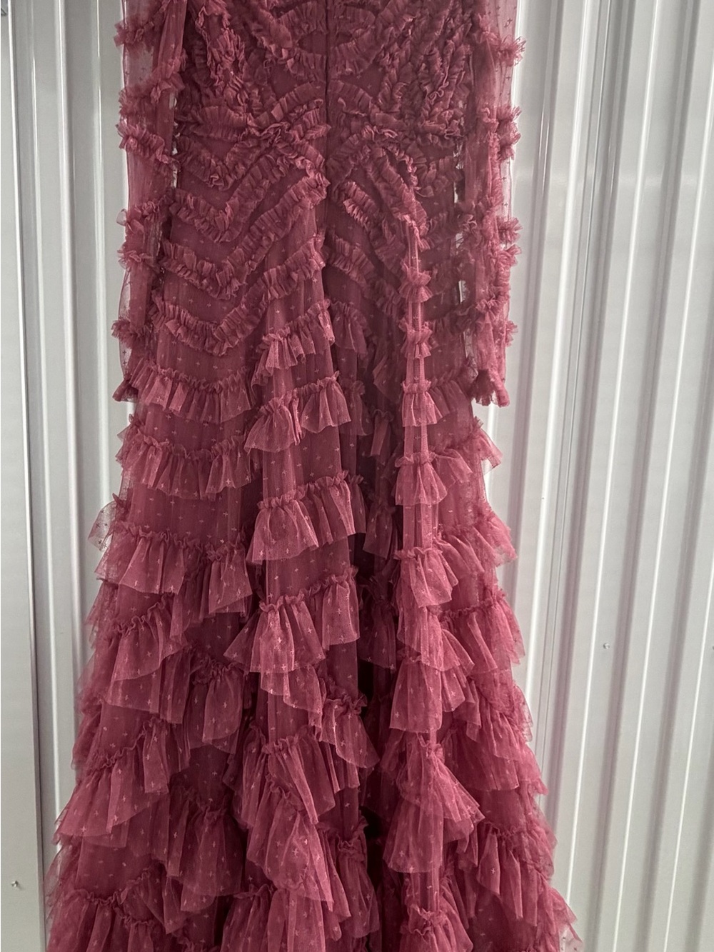 Needle & Thread Lana Round Neck Gown Pink Topaz Tulle Ruffle NWT Sz 4